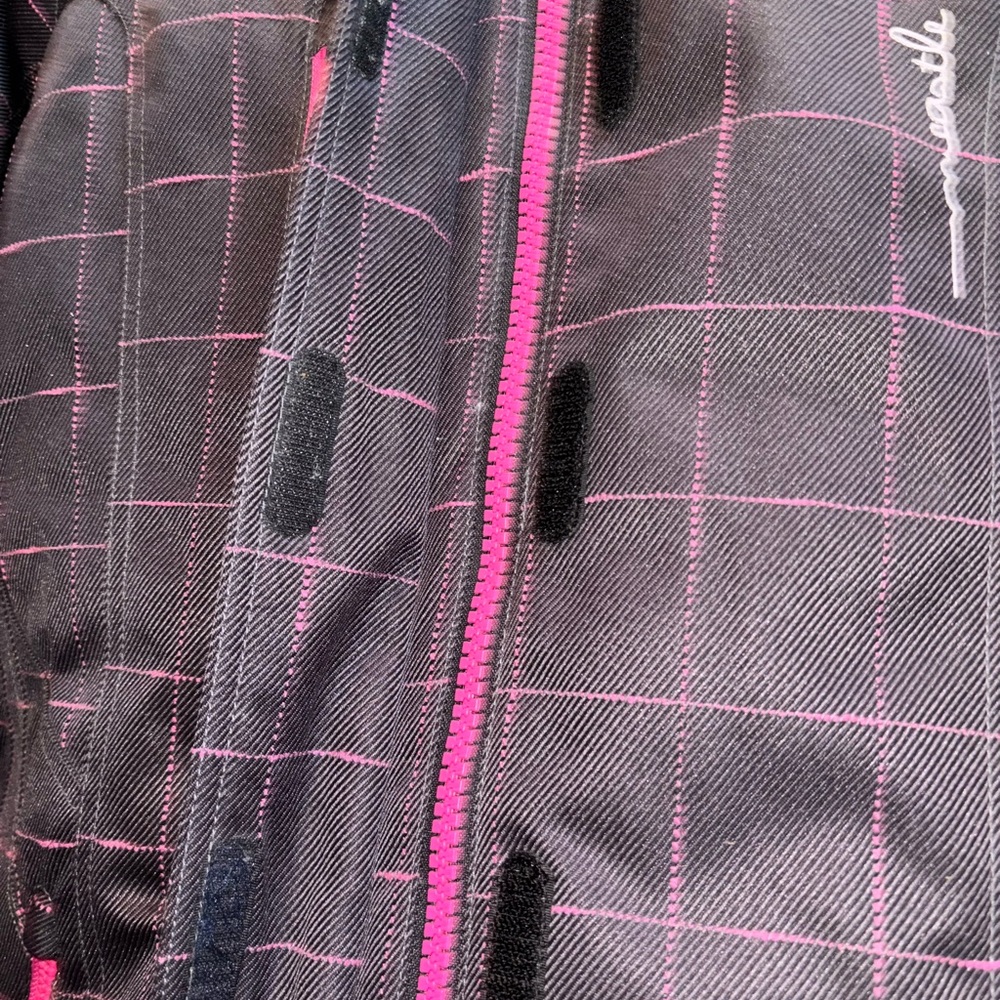 CASTLE SNOWMOBILE JACKET XL PINK AND BLACK PLAID CASTLE SNOWBOARDING COAT - Picture 2 of 14